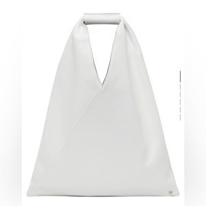 Maison Margiela White Faux-Leather Small triangle tote